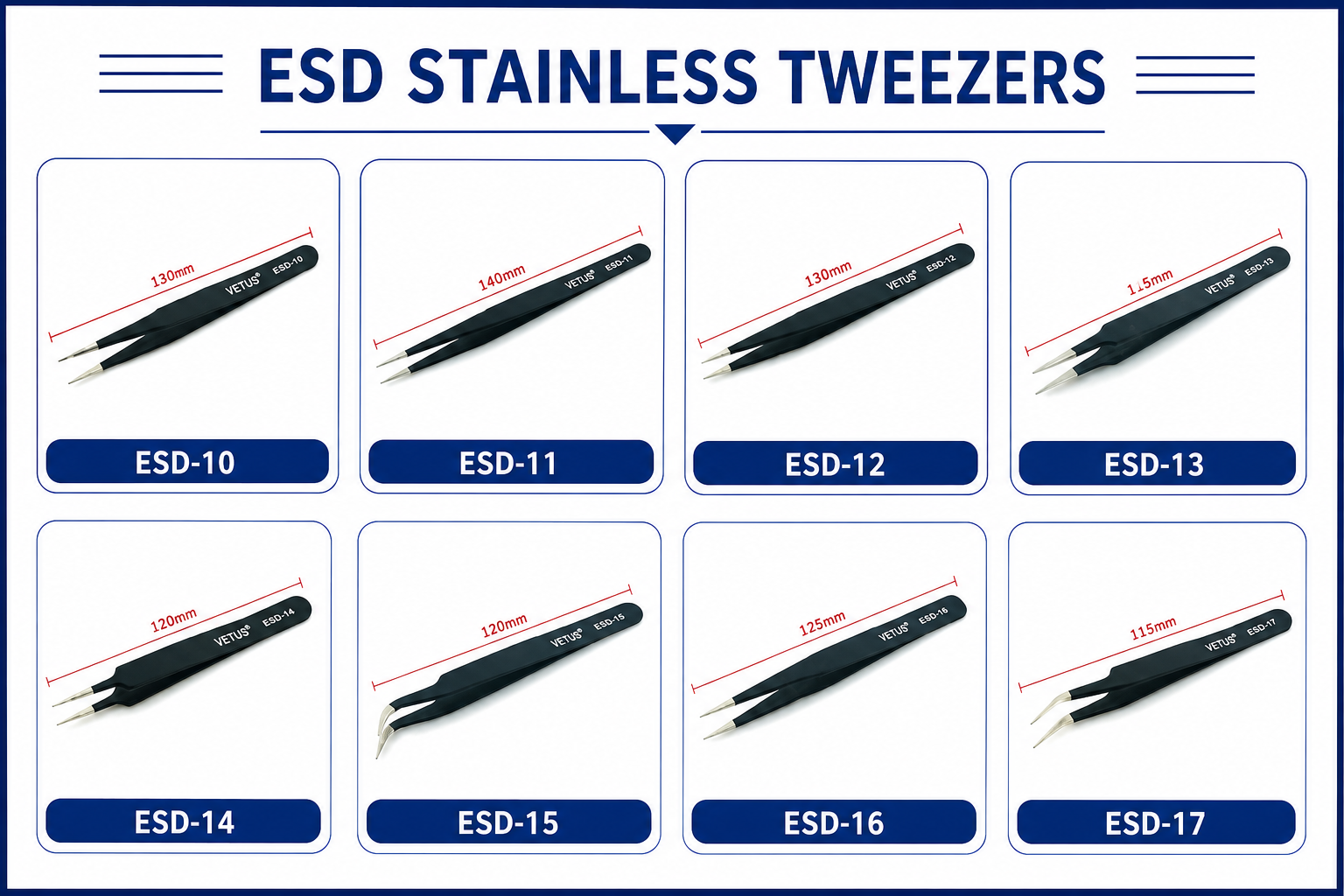 แหนบสแตนเลสทั่วไป (รุ่น ESD)